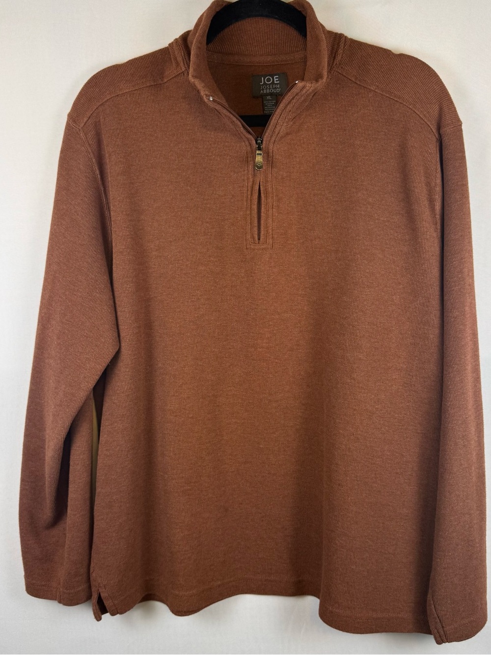 Joseph Abboud Joe Rust Brown Quarter Zip Pullover Sweater XL